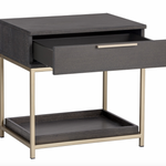 Rebel Petite Nightstand, Gold / Charcoal Grey