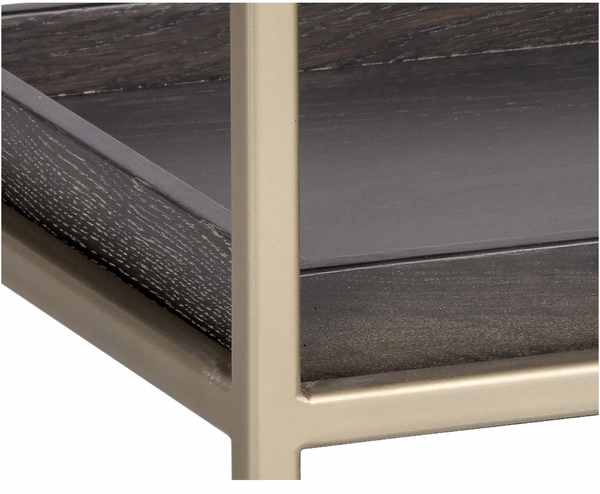 Rebel Petite Nightstand, Gold / Charcoal Grey