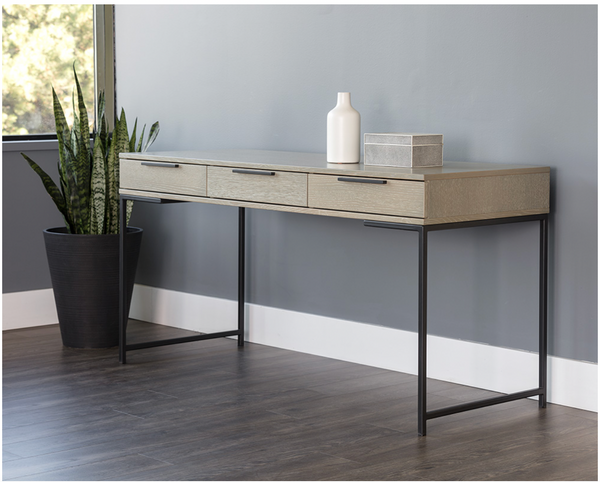 Rebel Desk, Black / Taupe, 59.25"W x 23.75"D