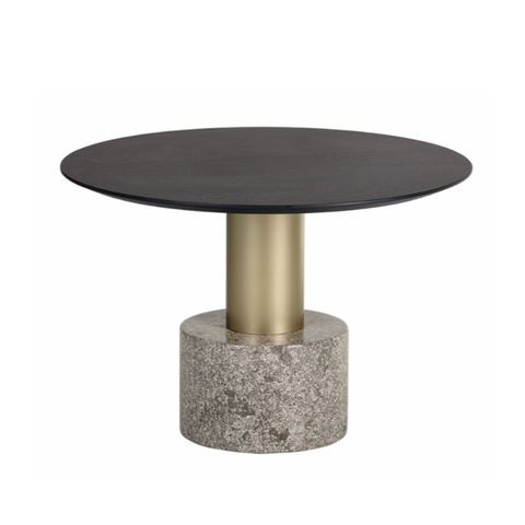 Monaco Coffee Table, Gold  / Marble & Charcoal Grey