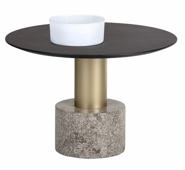 Monaco Coffee Table, Gold  / Marble & Charcoal Grey