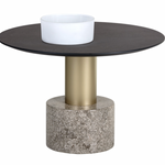 Monaco Coffee Table, Gold  / Marble & Charcoal Grey