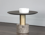 Monaco Coffee Table, Gold  / Marble & Charcoal Grey
