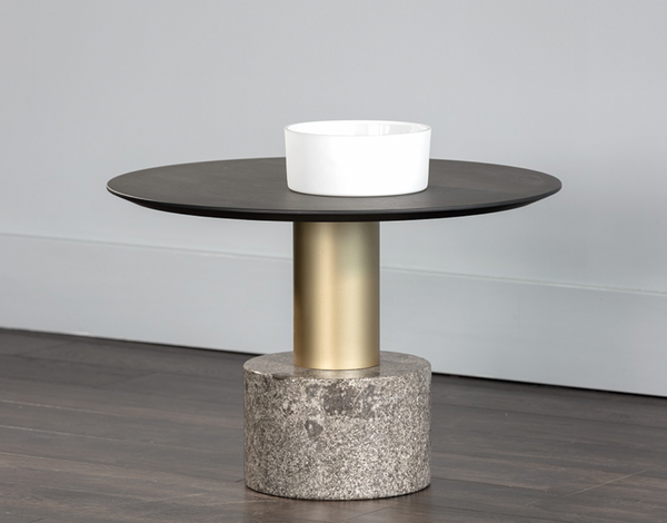 Monaco Coffee Table, Gold  / Marble & Charcoal Grey