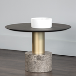 Monaco Coffee Table, Gold  / Marble & Charcoal Grey