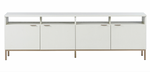 Ambrose Modular Media Stand, Champagne Gold / Cream, 75.25"W x 16.5"D x 24.5"H