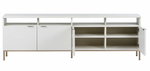 Ambrose Modular Media Stand, Champagne Gold / Cream, 75.25"W x 16.5"D x 24.5"H