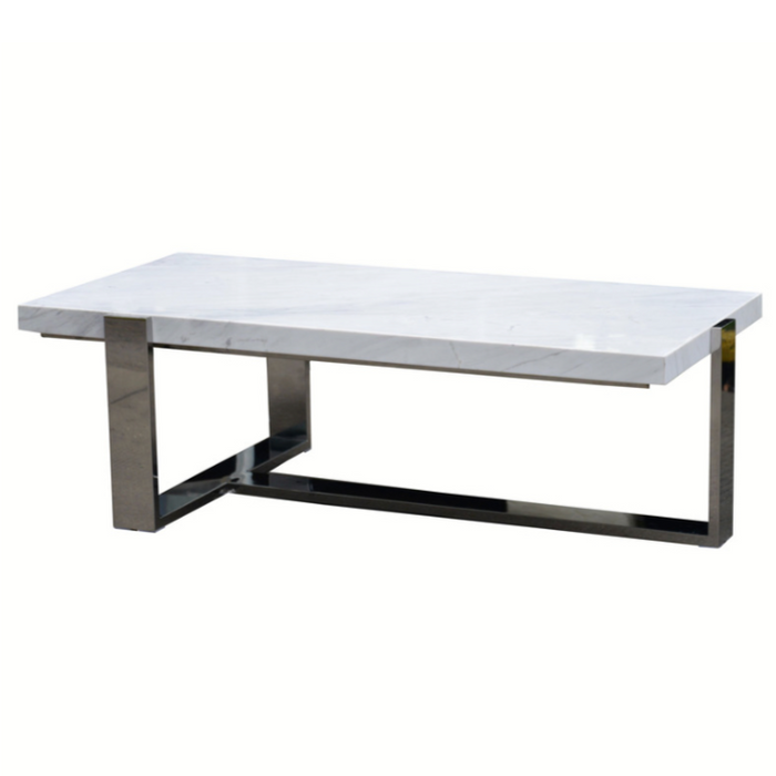 Tribecca Rectangular Coffee Table, White Marble