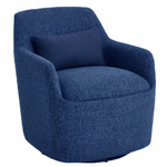 Syd Swivel Club Chair, Antonio Sapphire Blue