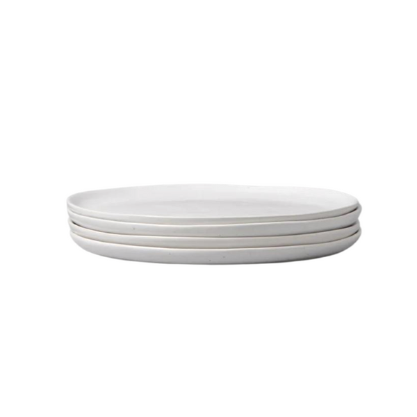 Speckled White Salad Plates, Set of 4