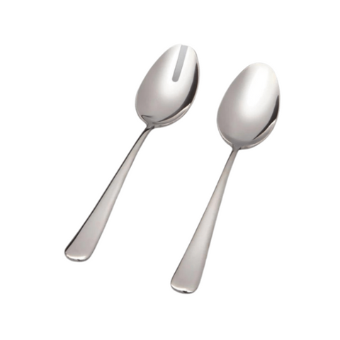 Polished Silver Serving Spoon, Set of 2