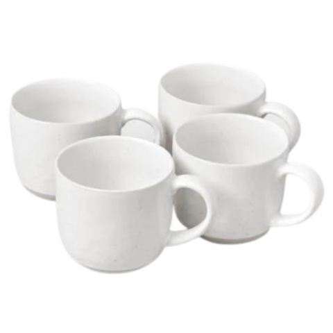 Speckled White Mugs, Set of 4