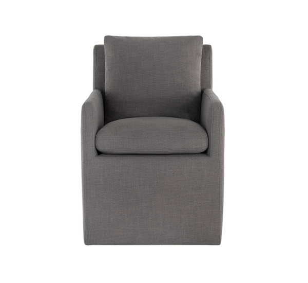 Glenrose Wheeled Dining Armchair, Effie Smoke