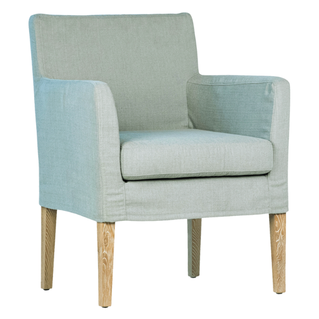 Tahlia Dining Chair in Light Green, Performance Fabric