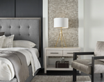 Modern Two Drawer Nightstand, 38"W x 18"D x 26"H