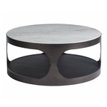 Magritte Round Cocktail Table with Stone Top, 40"W x 40"D x 17"H