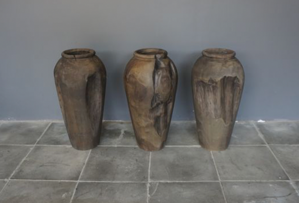 Erosion Teak Vase