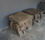 Aged Grey Teak Root Side Table