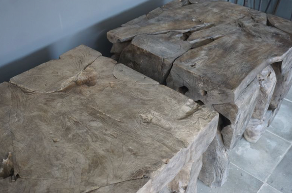Aged Grey Teak Root Side Table