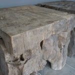 Aged Grey Teak Root Side Table