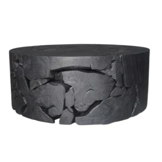 Charcoal Rustic Teak Part Table, 40"L x 40"W x 16"H