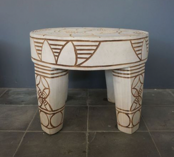 Java Table Carved, White