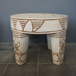 Java Table Carved, White
