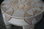 Java Table Carved, White
