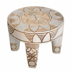 Java Table Carved, White