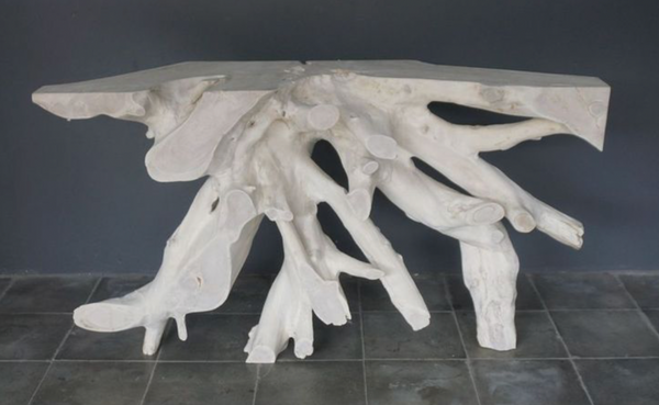 Teak Root Console in Weathered Finish-01, 59"L x 18"W x 32"H