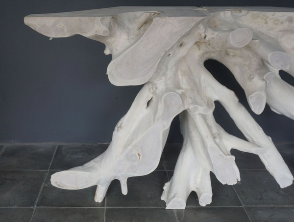 Teak Root Console in Weathered Finish-01, 59"L x 18"W x 32"H
