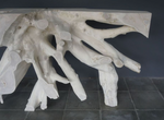 Teak Root Console in Weathered Finish-01, 59"L x 18"W x 32"H