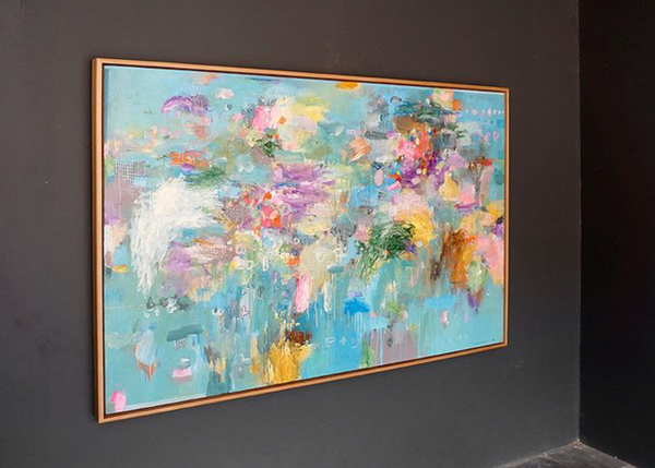 "Relatively Bearable" Abstract Painting by Iskandar (2022), 73"L x 49"W