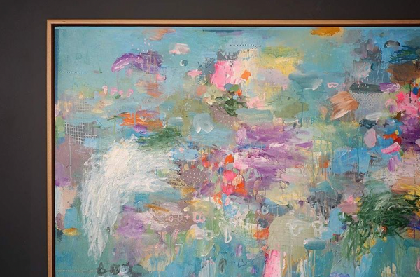 "Relatively Bearable" Abstract Painting by Iskandar (2022), 73"L x 49"W