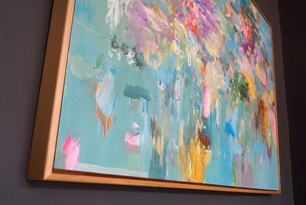 "Relatively Bearable" Abstract Painting by Iskandar (2022), 73"L x 49"W