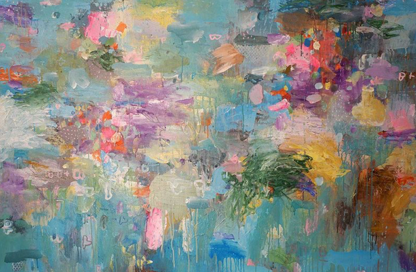 "Relatively Bearable" Abstract Painting by Iskandar (2022), 73"L x 49"W