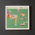 Original Abstract Painting on Canvas by Iskandar (2022)- S15, 18"L x 18"W