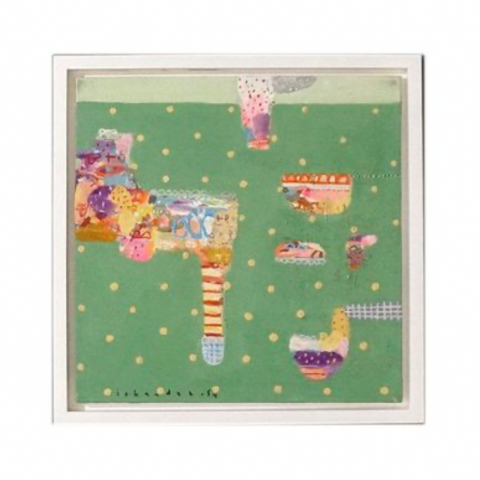 Original Abstract Painting on Canvas by Iskandar (2022)- S15, 18"L x 18"W