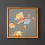 Original Abstract Painting on Canvas by Iskandar (2022)- S19, 18"L x 18"W
