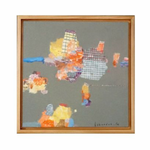 Original Abstract Painting on Canvas by Iskandar (2022)- S19, 18"L x 18"W