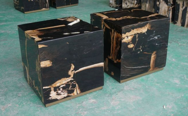 Petrified Cube Side Table