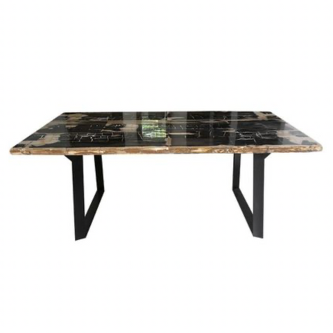 Black Petrified Table,  79"L x 40"W