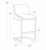 Holly Barstool, Zenith Soft Grey