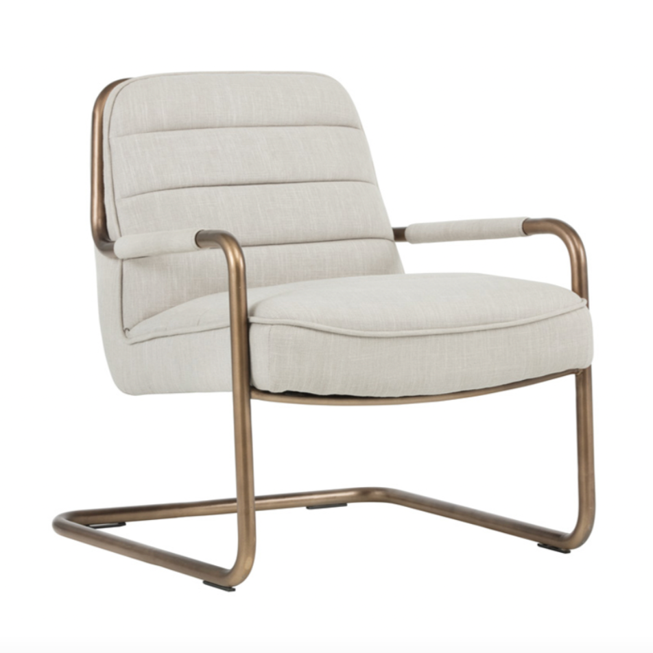 Lincoln Lounge Chair, Beige Linen