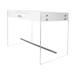 Lennon Desk in White Lacquer Top, 48"W x 23"D