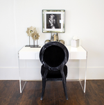 Lennon Desk in White Lacquer Top, 48"W x 23"D