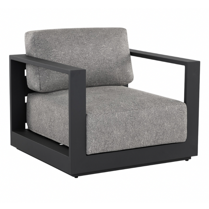 Tavira Armchair, Charcoal- Lanikai Salt and Pepper