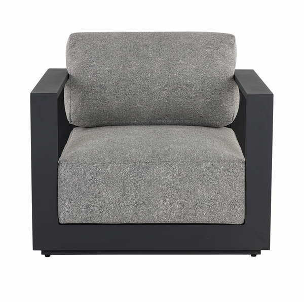 Tavira Armchair, Charcoal- Lanikai Salt and Pepper