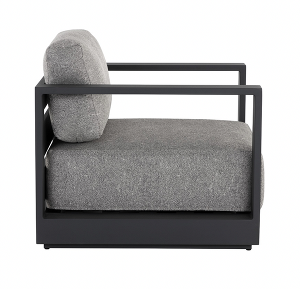 Tavira Armchair, Charcoal- Lanikai Salt and Pepper