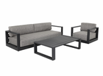 Tavira Armchair, Charcoal- Lanikai Salt and Pepper